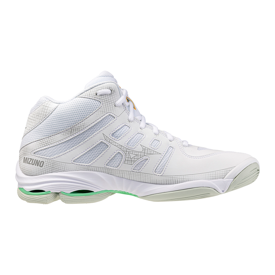 Mizuno WAVE VOLTAGE 2 MID White/Black/Frozen Emerald